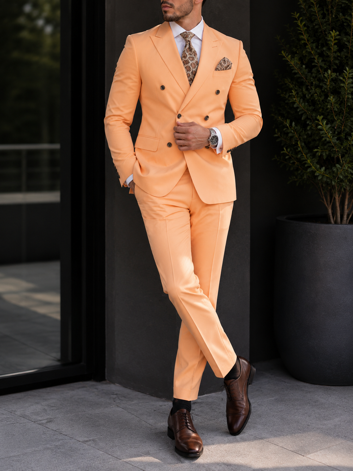Costume homme mariage croisé deux pièces élégant