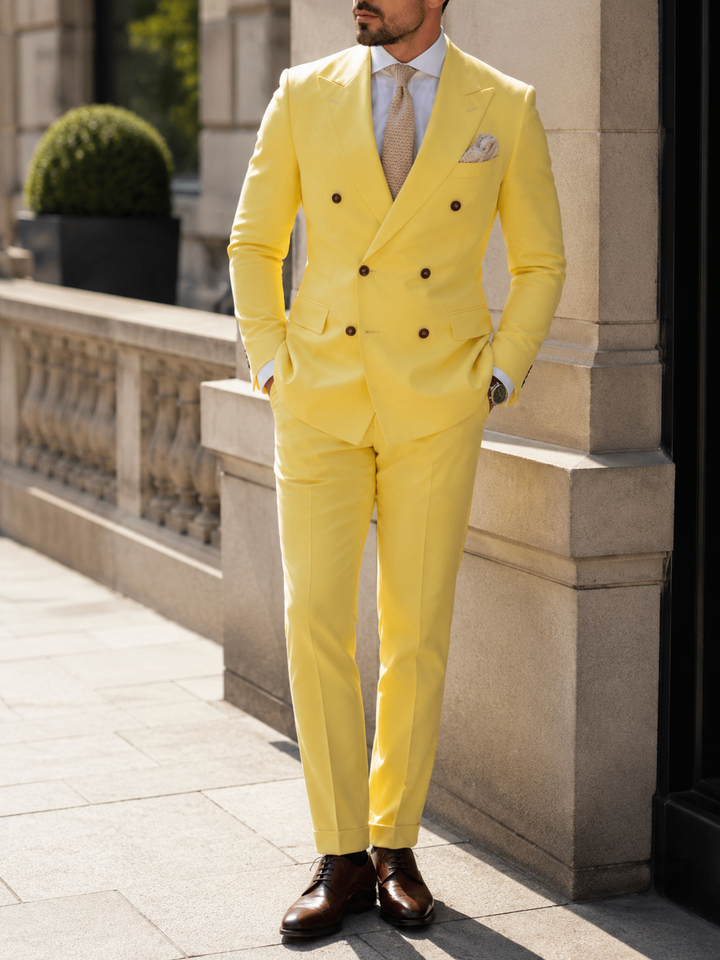 Costume homme mariage croisé deux pièces élégant