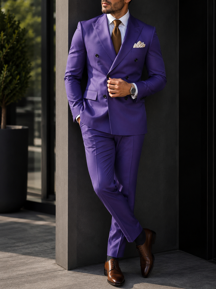Costume homme mariage croisé deux pièces élégant
