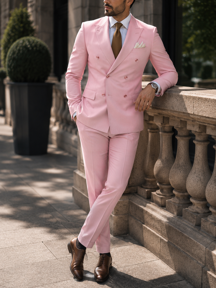 Costume homme mariage croisé deux pièces élégant