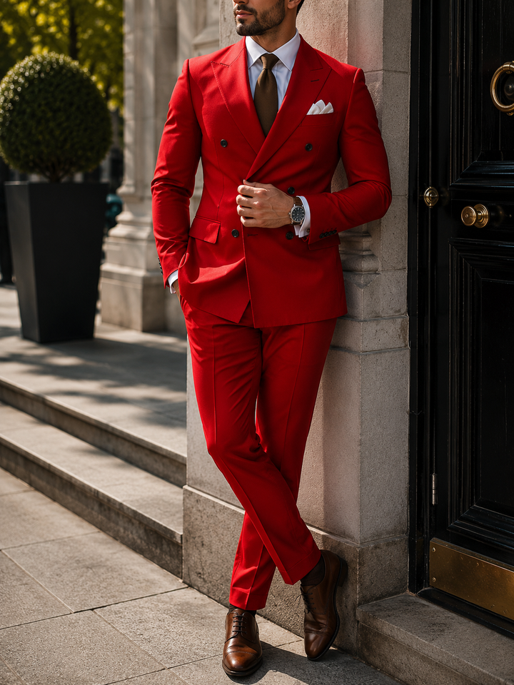 Costume homme mariage croisé deux pièces élégant