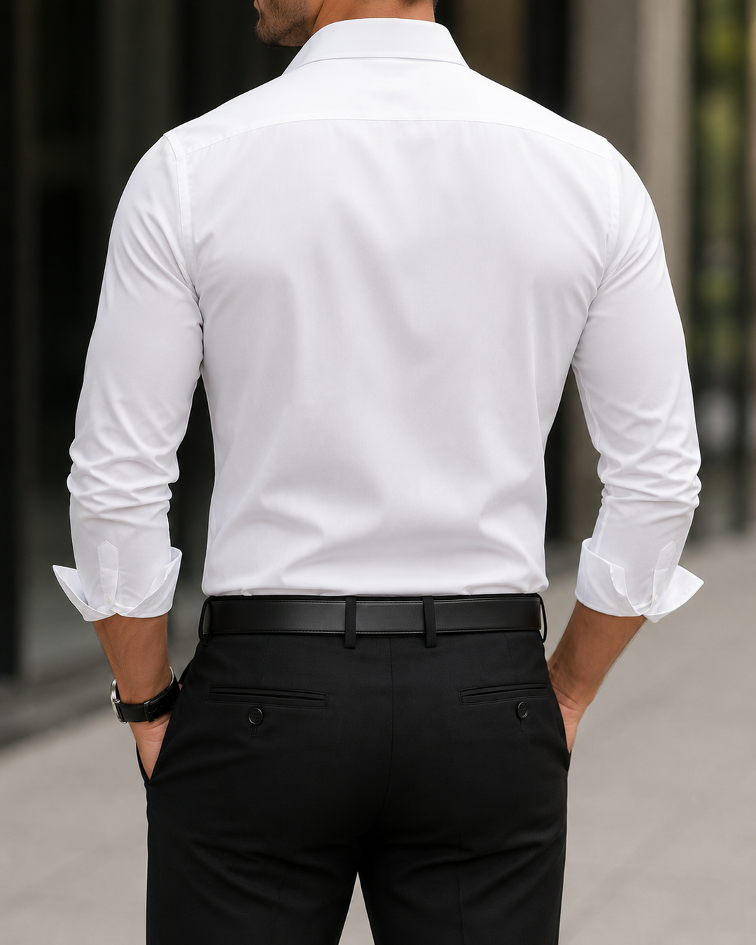 Chemise homme manches longues coupe ajustée moderne élégante