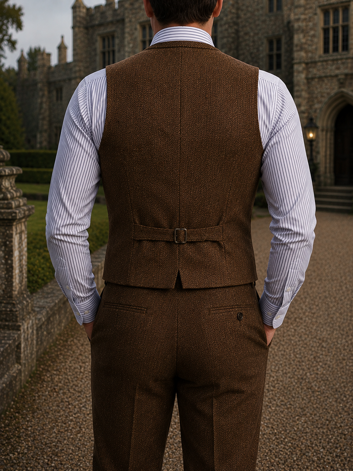 Ensemble homme trois pièces bordeaux coordonné élégant mariage