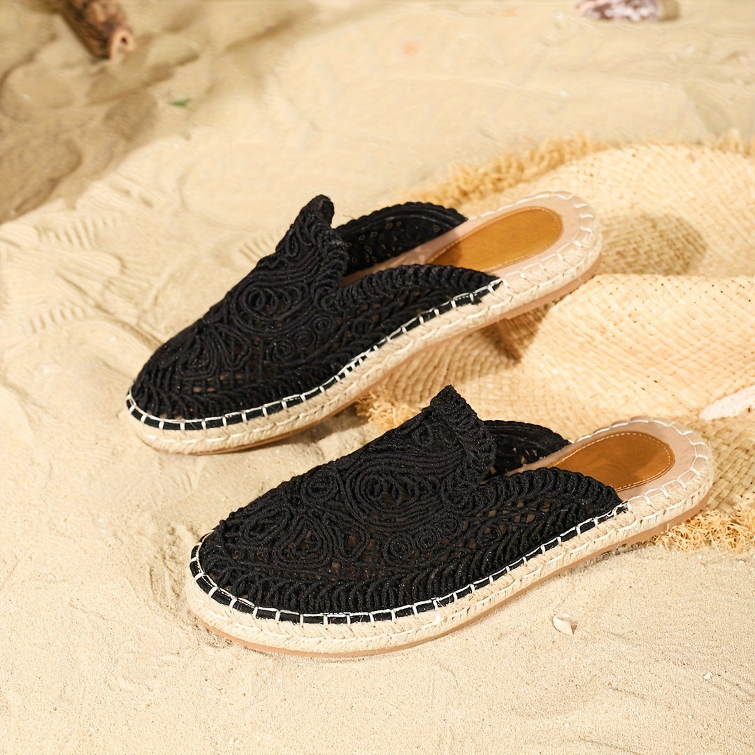 Chaussures Mules Tressées Décontractées pour Femme Style Bohème Été 2