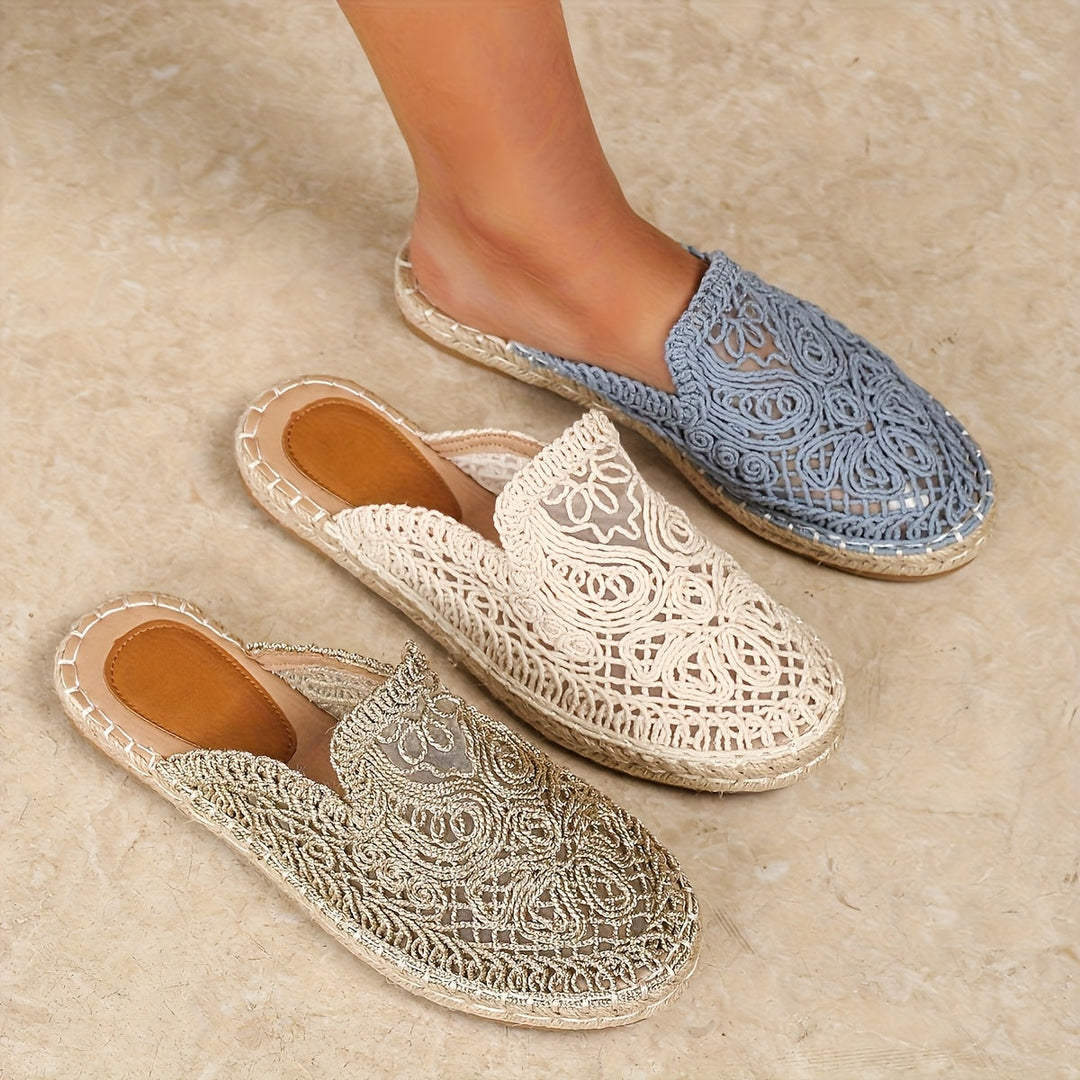 Chaussures Mules Tressées Décontractées pour Femme Style Bohème Été 4