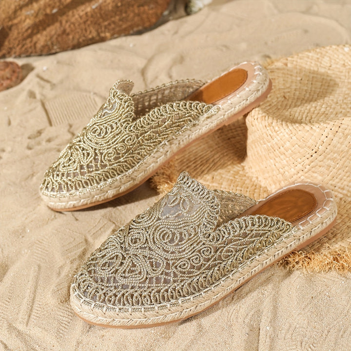 Chaussures Mules Tressées Décontractées pour Femme Style Bohème Été 8