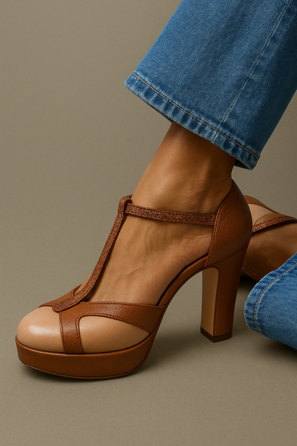 Chaussures à plateforme à bride en T pour femmes | Bride cheville 0