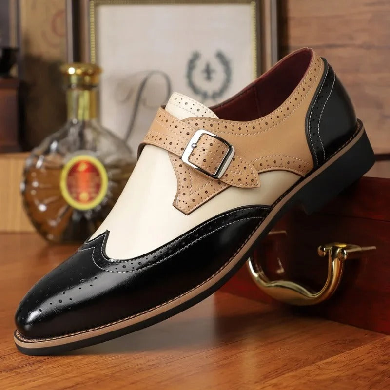 Chaussures habillées pour hommes avec boucle et bout perforé 1