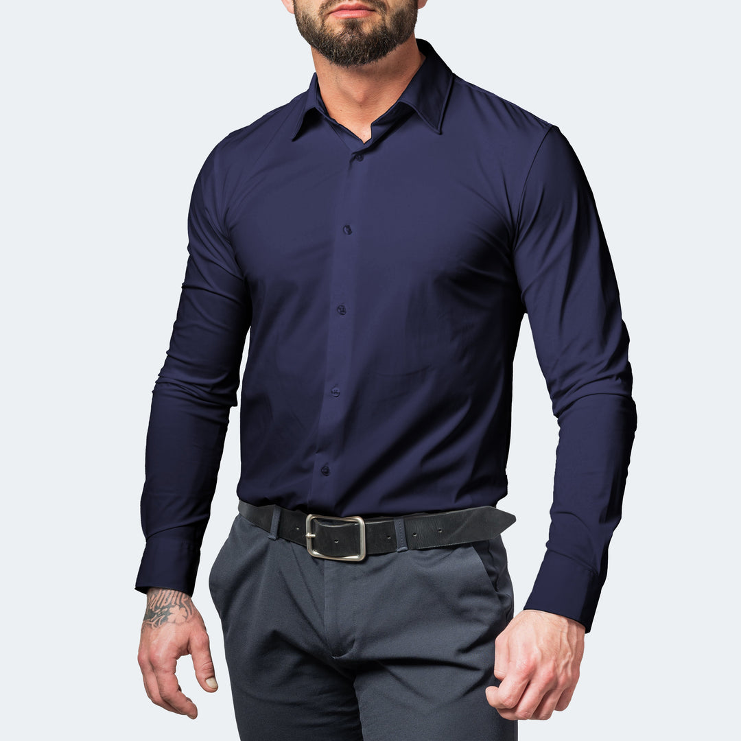 Chemise blanche pour homme - Extrêmement extensible et sans repassage 4