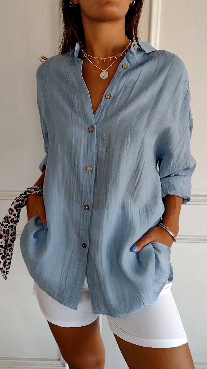 Chemise boutonnée pour femme | Coupe classique, fermeture boutonnée sur le devant 0