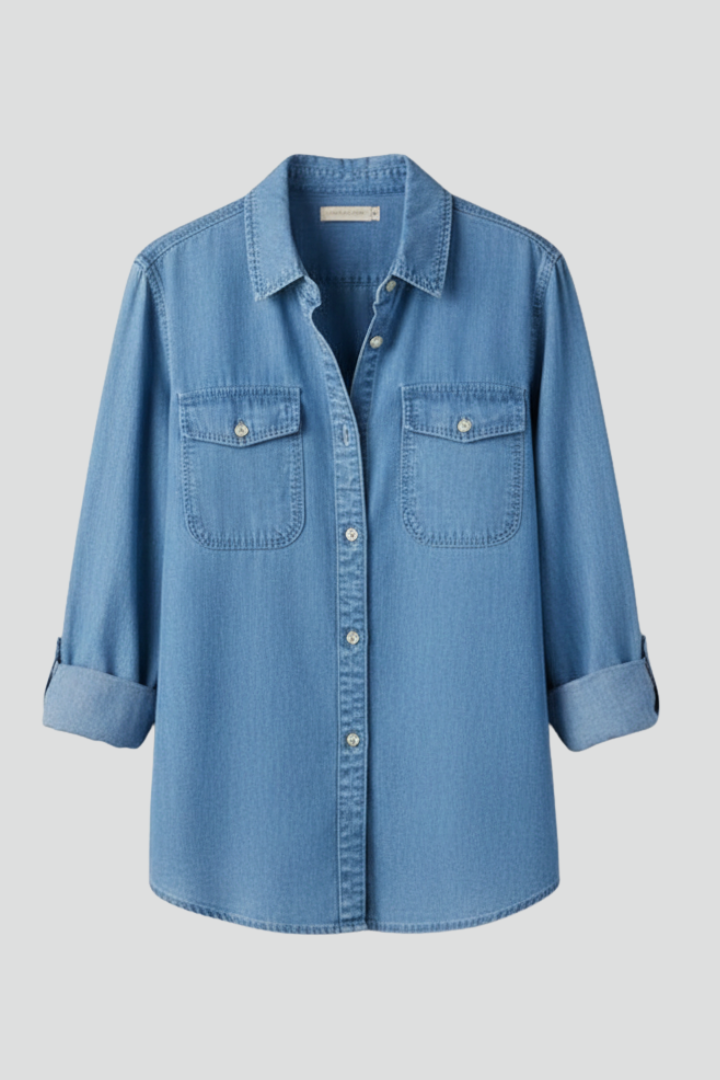 Chemise boutonnée pour femme | Coupe droite classique | Manches longues | Pour tous les jours et les occasions décontractées 1