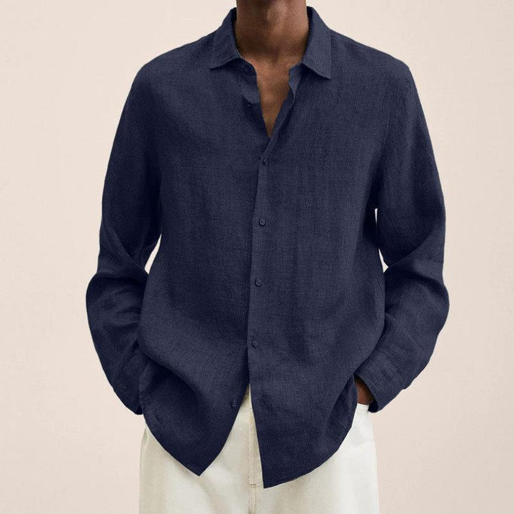 Chemise homme | Manches longues, col ouvert et fermeture sur le devant 0