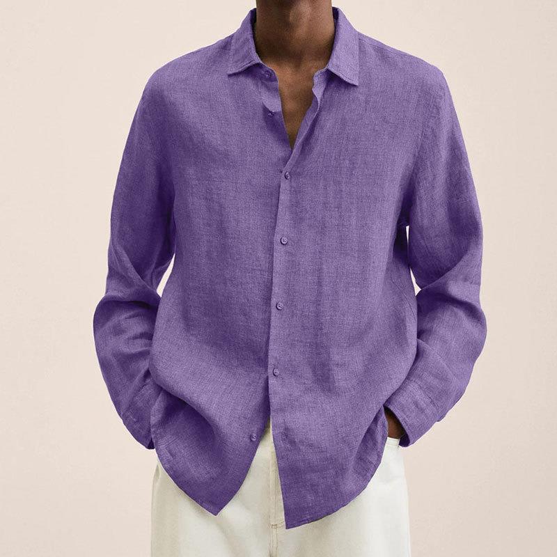Chemise homme | Manches longues, col ouvert et fermeture sur le devant 1