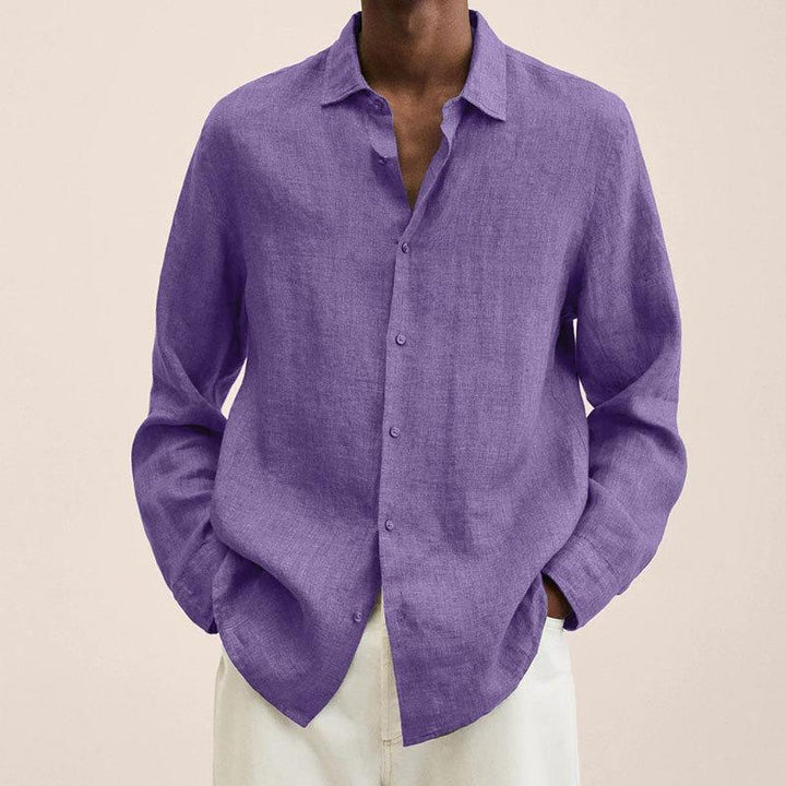 Chemise homme | Manches longues, col ouvert et fermeture sur le devant 1