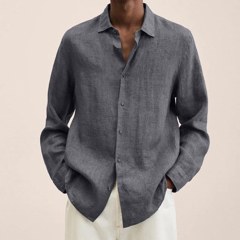 Chemise homme | Manches longues, col ouvert et fermeture sur le devant 2
