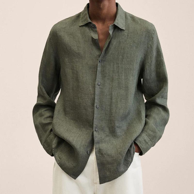 Chemise homme | Manches longues, col ouvert et fermeture sur le devant 5