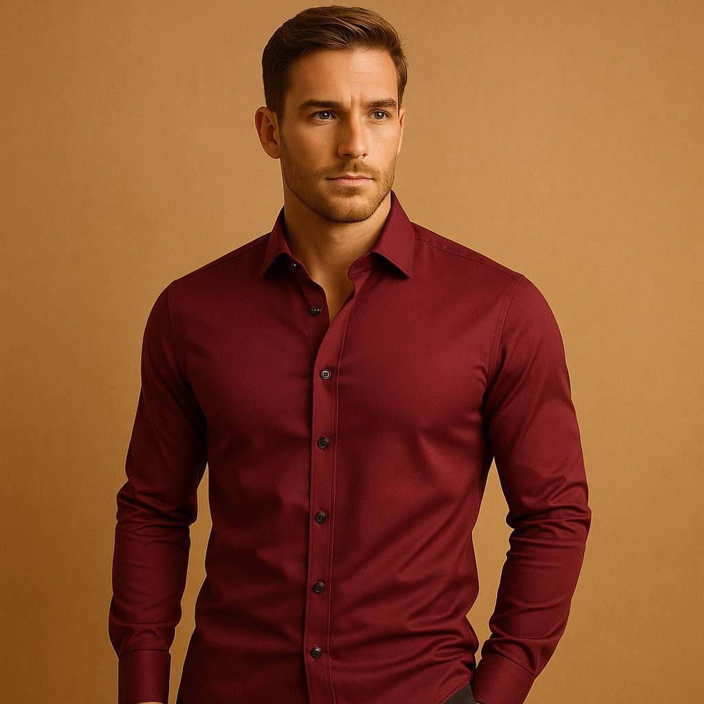 Chemise slim pour homme | Haut ajusté à manches longues