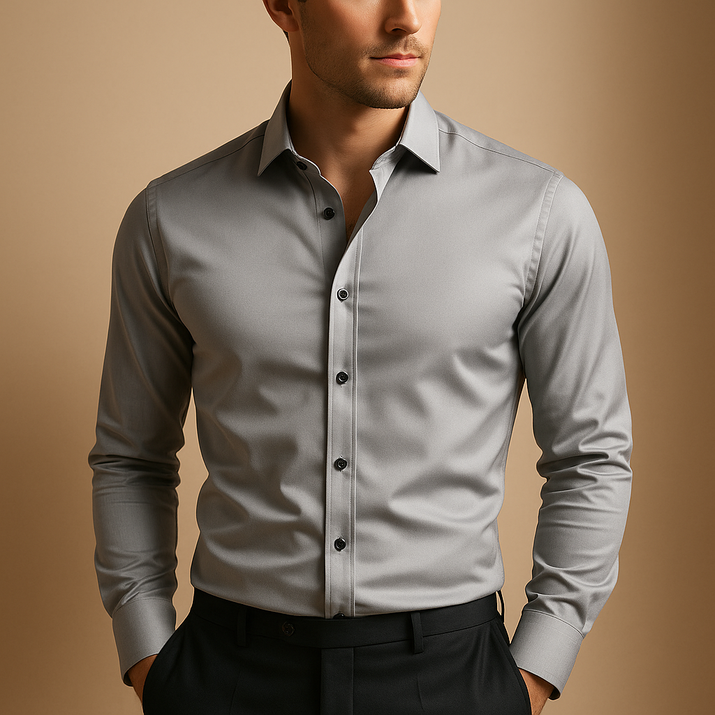 Chemise slim pour homme | Haut ajusté à manches longues