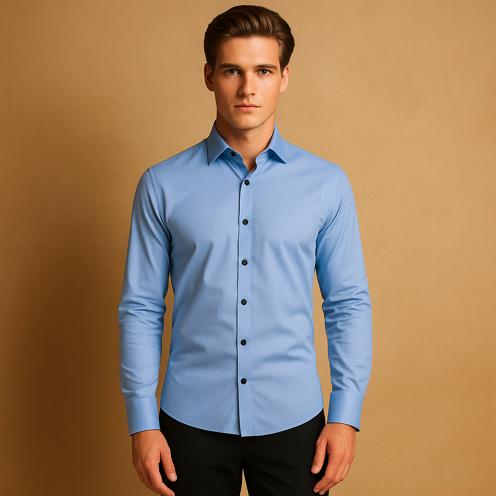 Chemise slim pour homme | Haut ajusté à manches longues