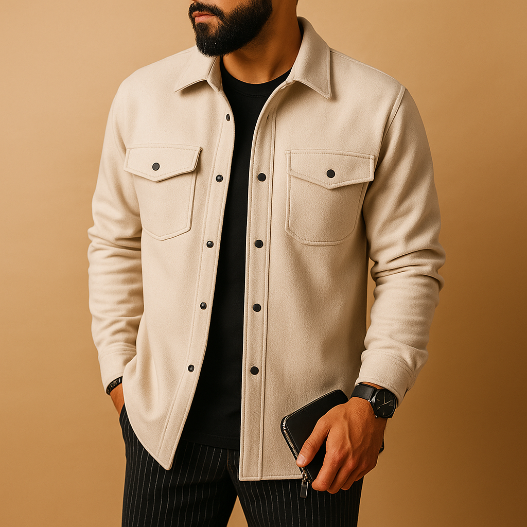 Veste pour hommes | Veste courte à boutons avec col classique