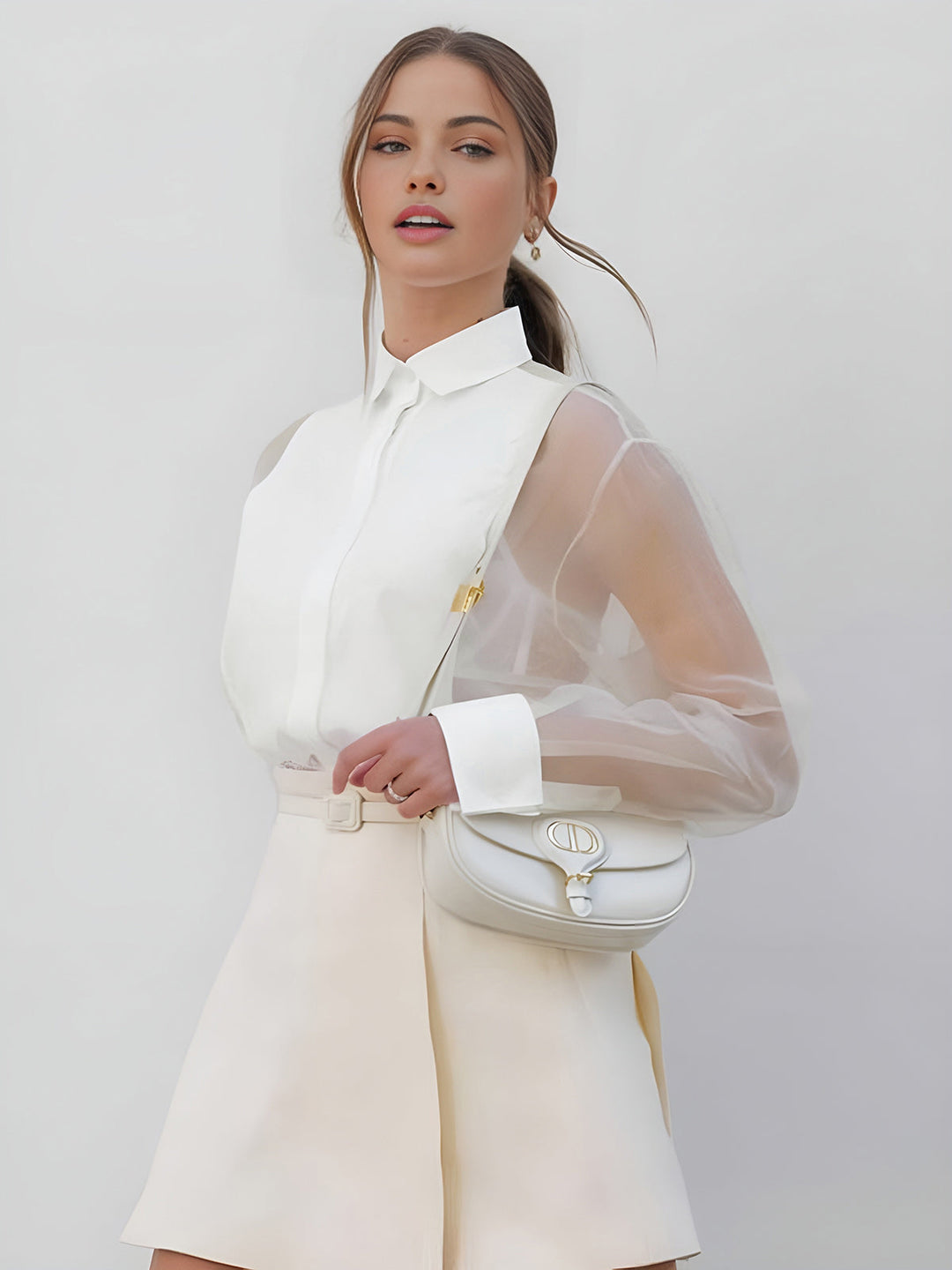 Chemisier femme | Col et manches transparentes 2