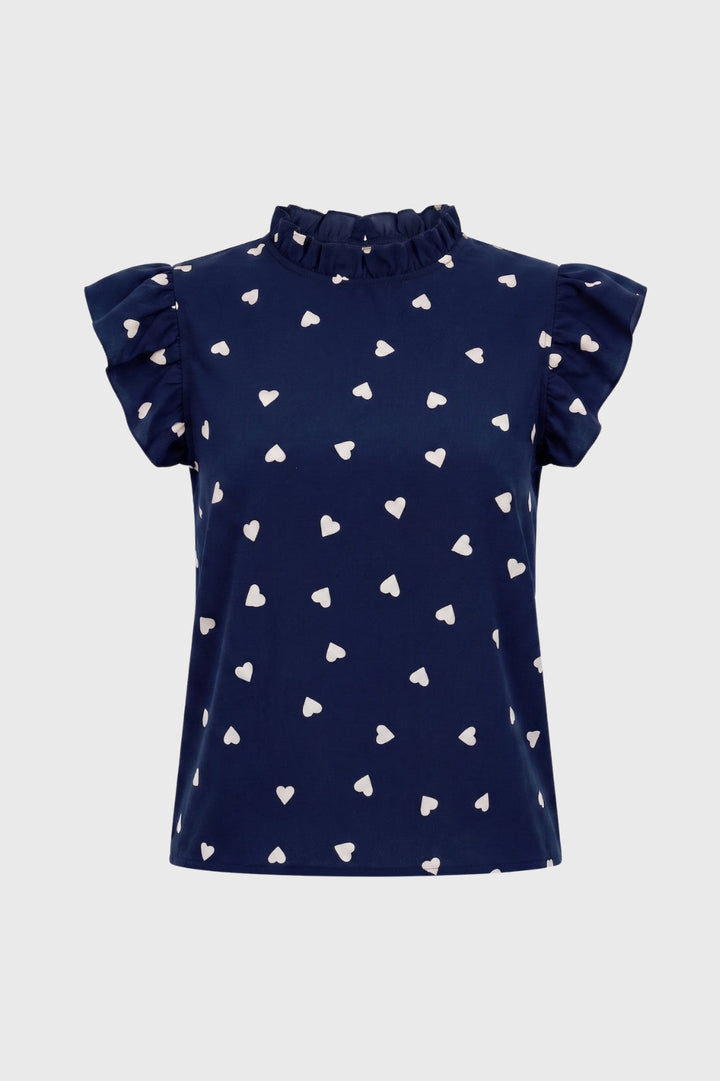 Chemisier femme | Coupe ample à volants et col montant 2