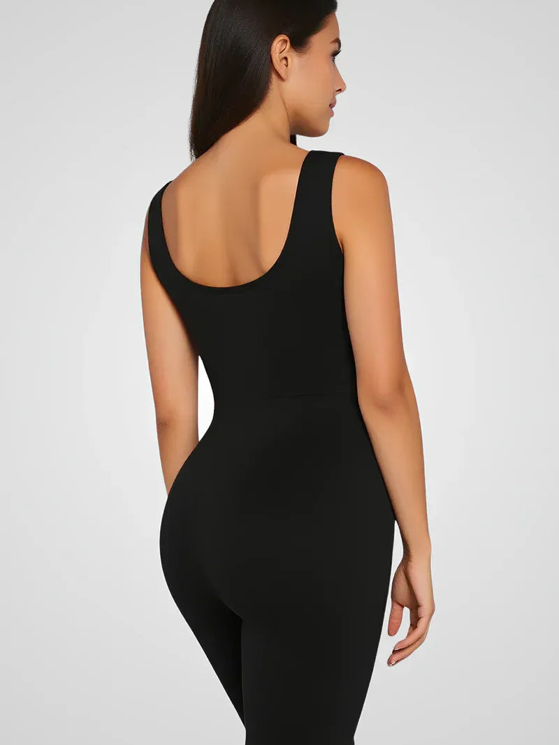 Combinaison de maternité sans manches – Tenue de grossesse longue et extensible à col rond 1