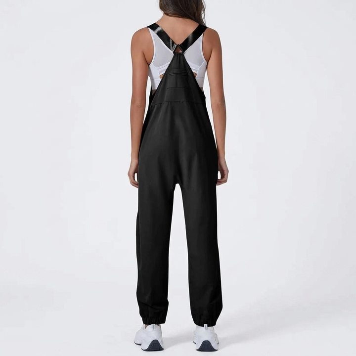 Combinaison femme avec poche poitrine zippée et bretelles réglables | Jogger 4
