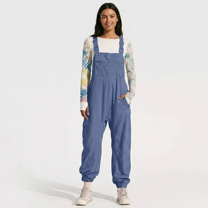Combinaison femme avec poche poitrine zippée et bretelles réglables | Jogger 5