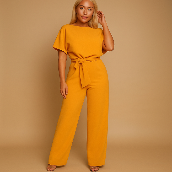 Combinaison moulante pour femme avec ceinture à nouer | Combinaison élégante 2
