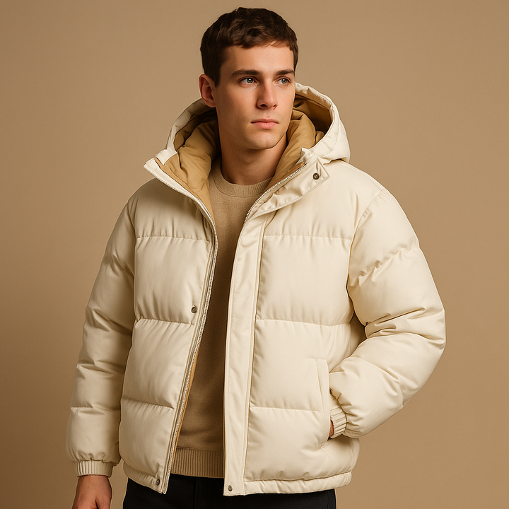 Doudoune pour hommes | Doudoune à capuche avec fermeture zippée avant