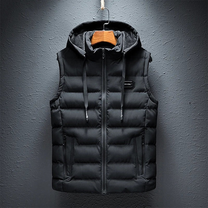 Doudoune sans manches pour homme avec capuche - Gilet isolant léger pour le printemps et l'automne 0