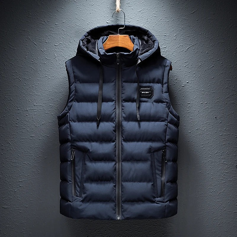 Doudoune sans manches pour homme avec capuche - Gilet isolant léger pour le printemps et l'automne 1