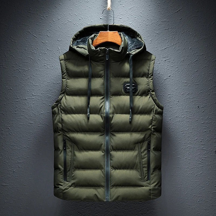 Doudoune sans manches pour homme avec capuche - Gilet isolant léger pour le printemps et l'automne 2