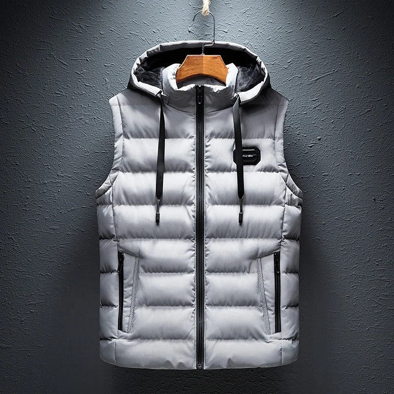Doudoune sans manches pour homme avec capuche - Gilet isolant léger pour le printemps et l'automne 4