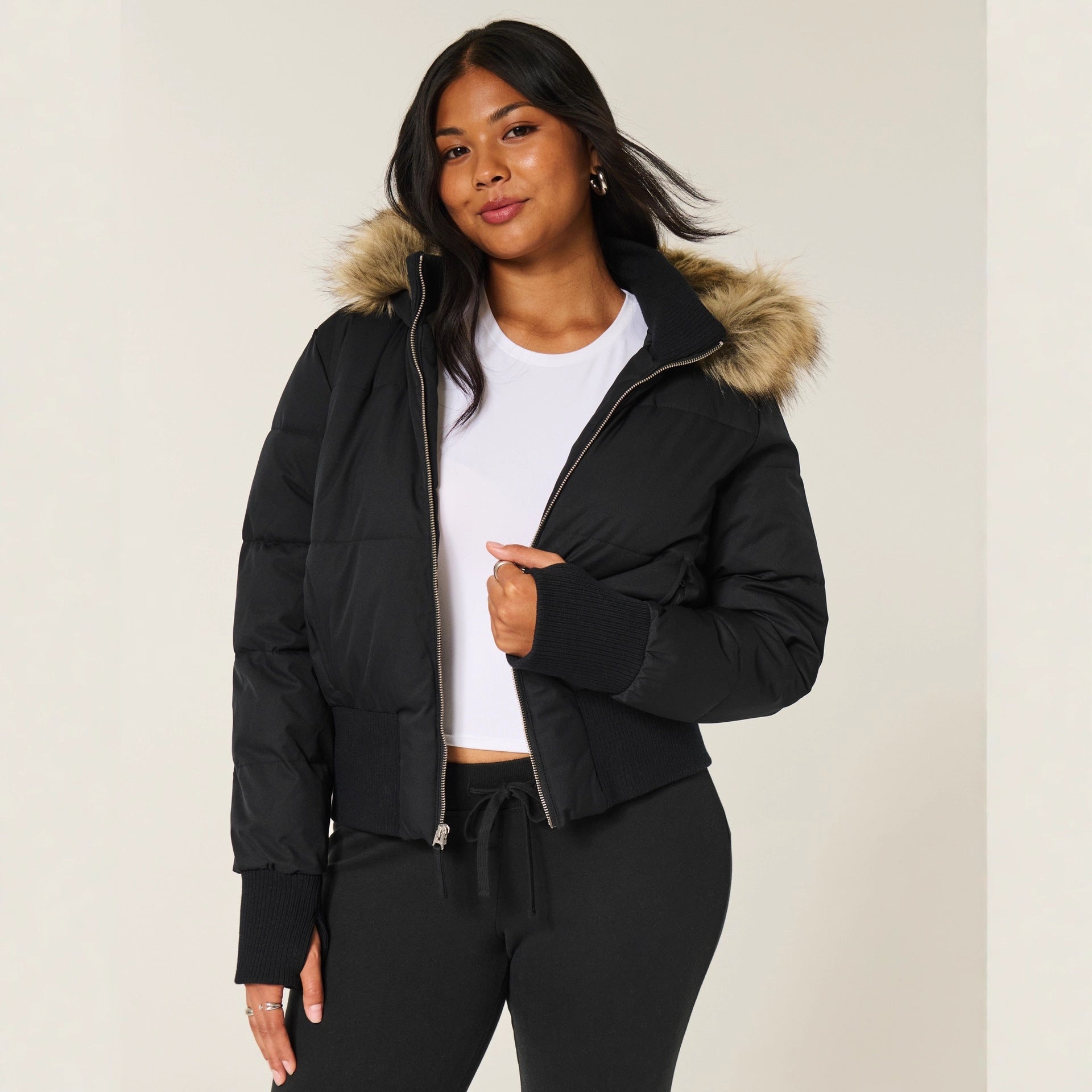 Manteau d’hiver pour femme | Veste longue à capuche amovible