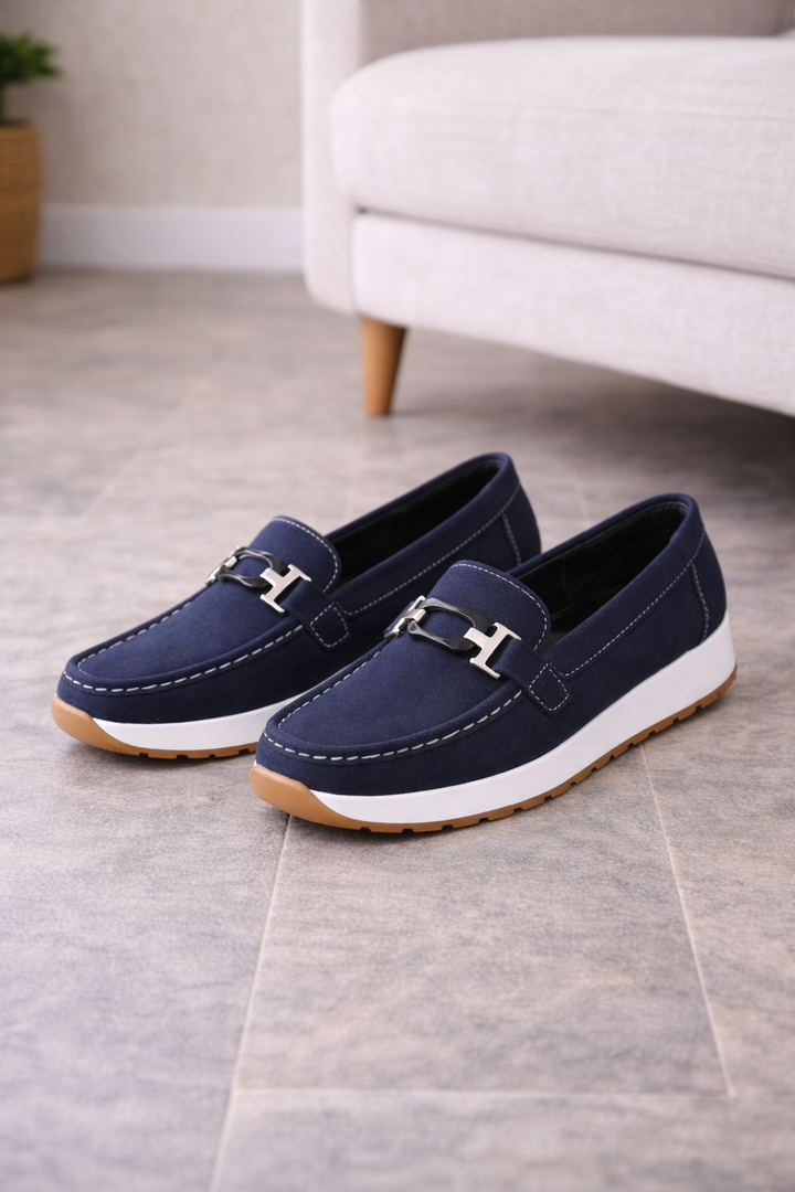 Élise - Mocassins Confort Femme avec Boucle Dorée et Semelle Plateforme Chic 1