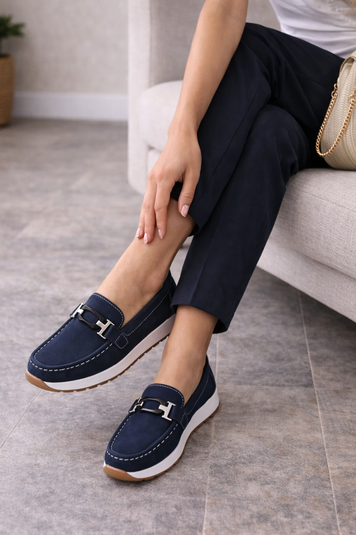 Élise - Mocassins Confort Femme avec Boucle Dorée et Semelle Plateforme Chic 3