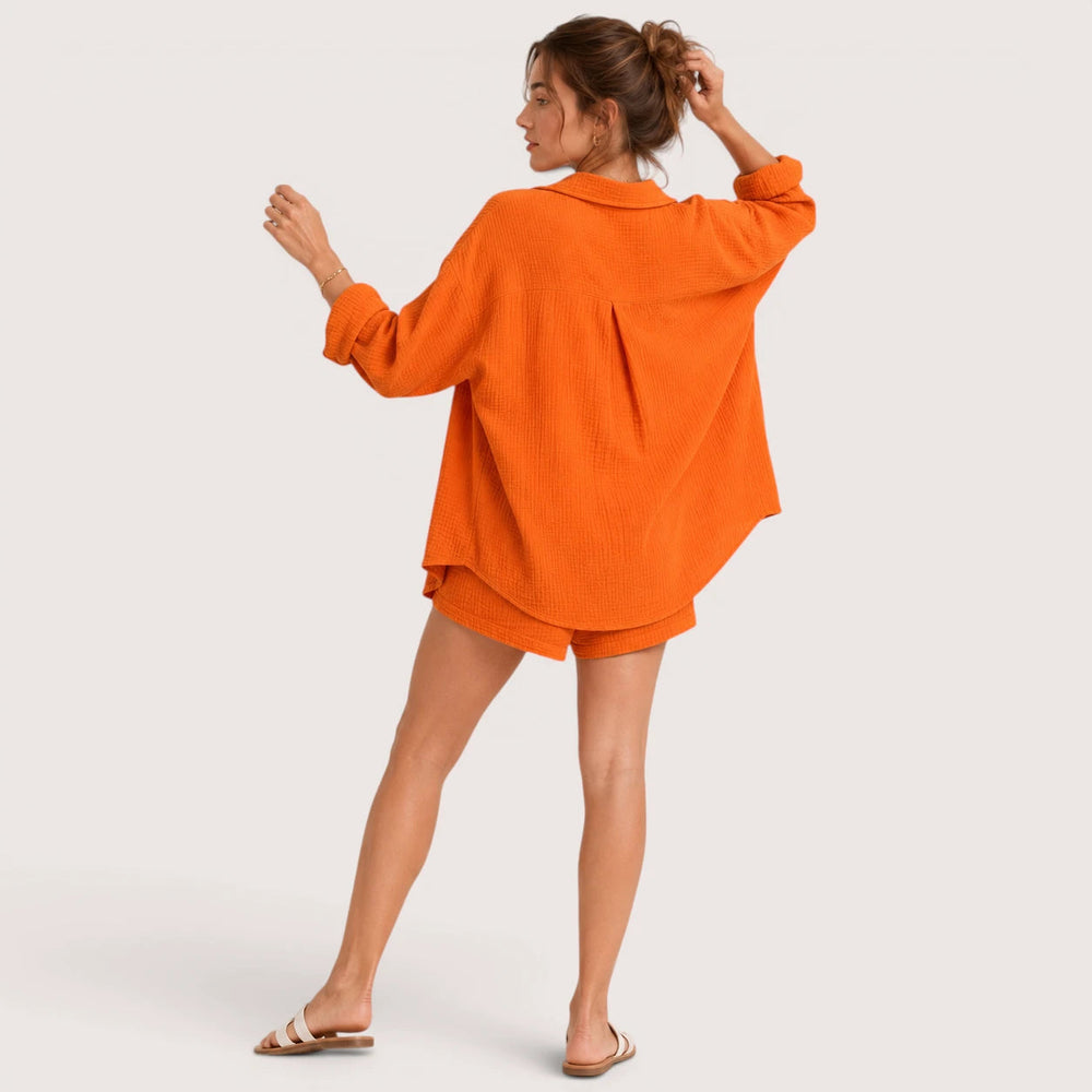 Eliza | Ensemble chemise et short à cordon de serrage 1