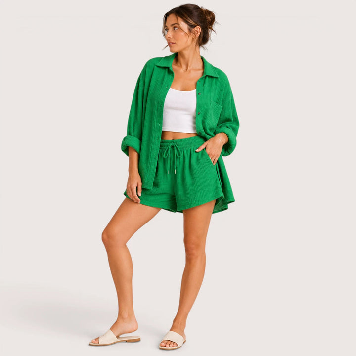 Eliza | Ensemble chemise et short à cordon de serrage 10
