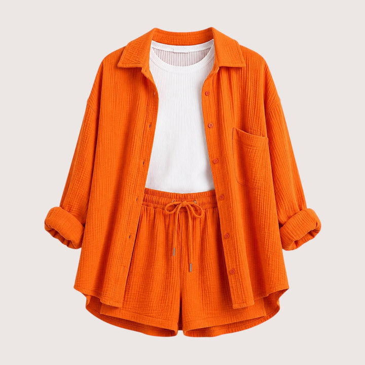 Eliza | Ensemble chemise et short à cordon de serrage 4