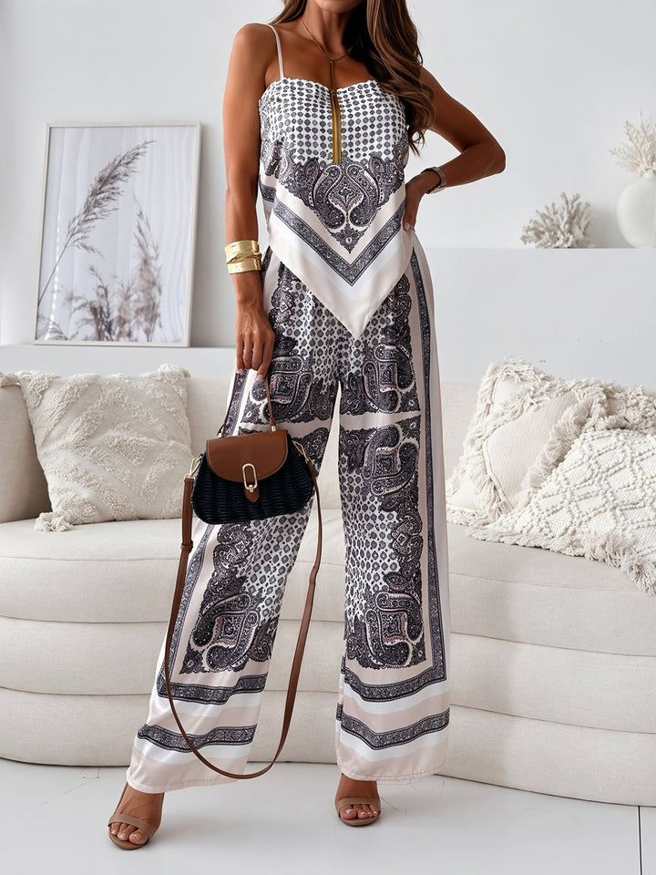 Ensemble coordonné haut dos nu et pantalon large pour femmes 5