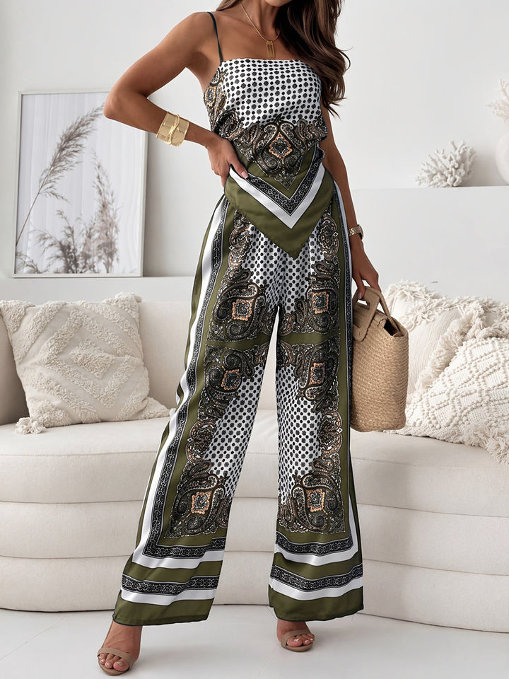 Ensemble coordonné haut dos nu et pantalon large pour femmes 9