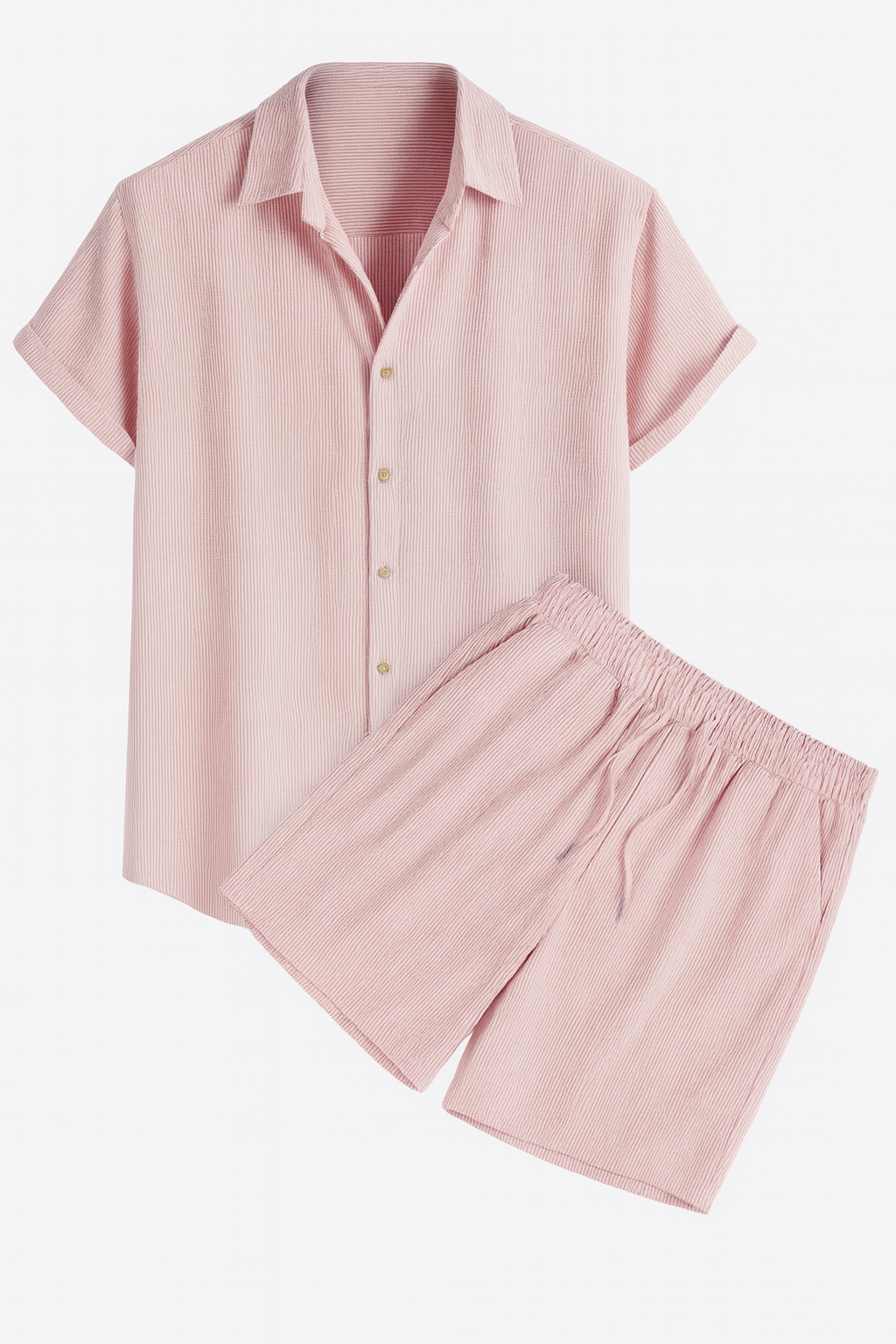 Ensemble d'été pour homme | Chemise légère à manches courtes et short | Ensemble aéré en tissu naturel 0