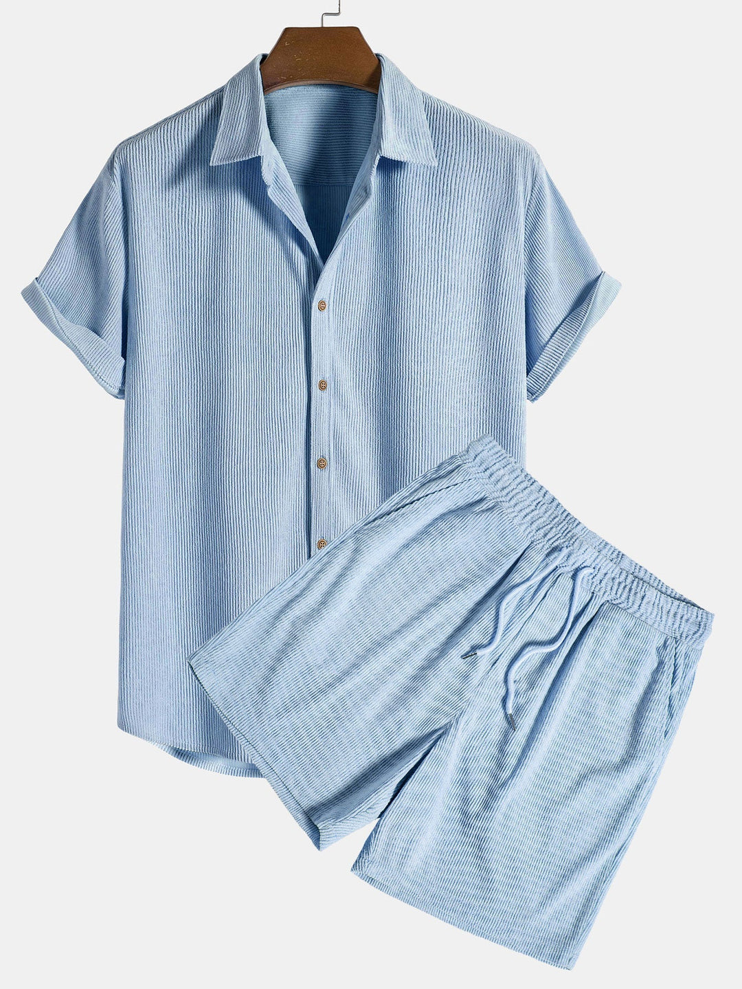 Ensemble d'été pour homme | Chemise légère à manches courtes et short | Ensemble aéré en tissu naturel 2