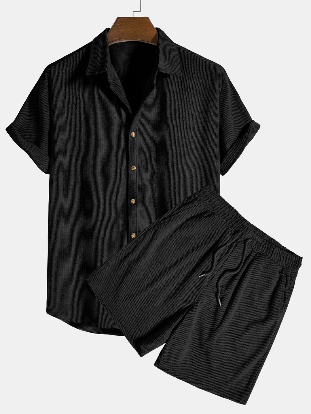 Ensemble d'été pour homme | Chemise légère à manches courtes et short | Ensemble aéré en tissu naturel 3
