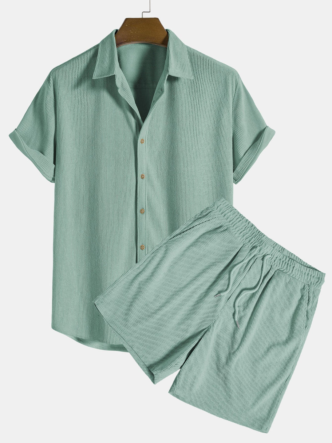 Ensemble d'été pour homme | Chemise légère à manches courtes et short | Ensemble aéré en tissu naturel 4