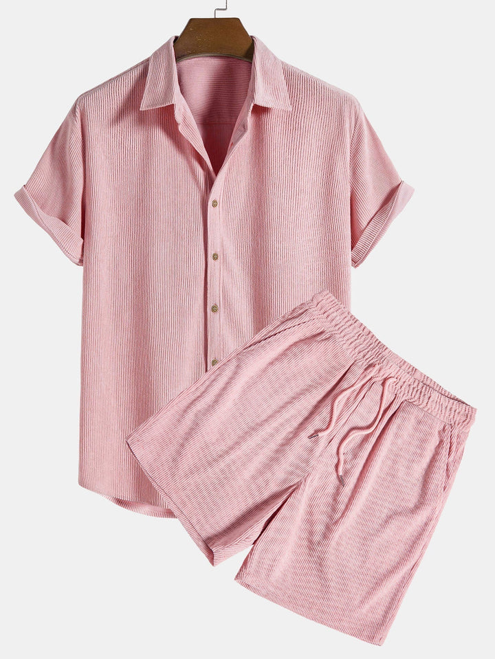 Ensemble d'été pour homme | Chemise légère à manches courtes et short | Ensemble aéré en tissu naturel 5