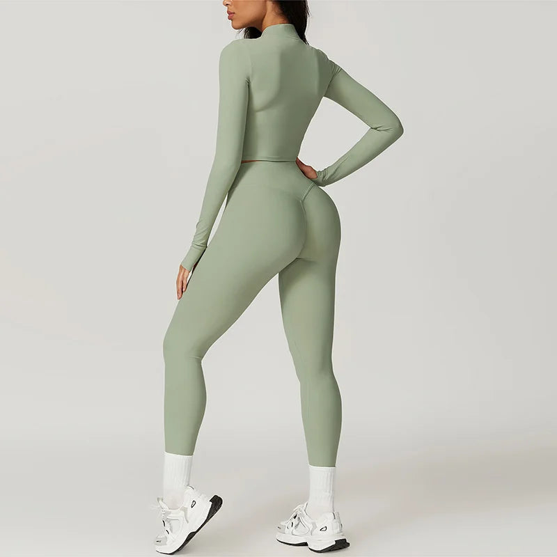 Ensemble de sport 3 pièces pour femme | Legging, haut et sweat-shirt 3