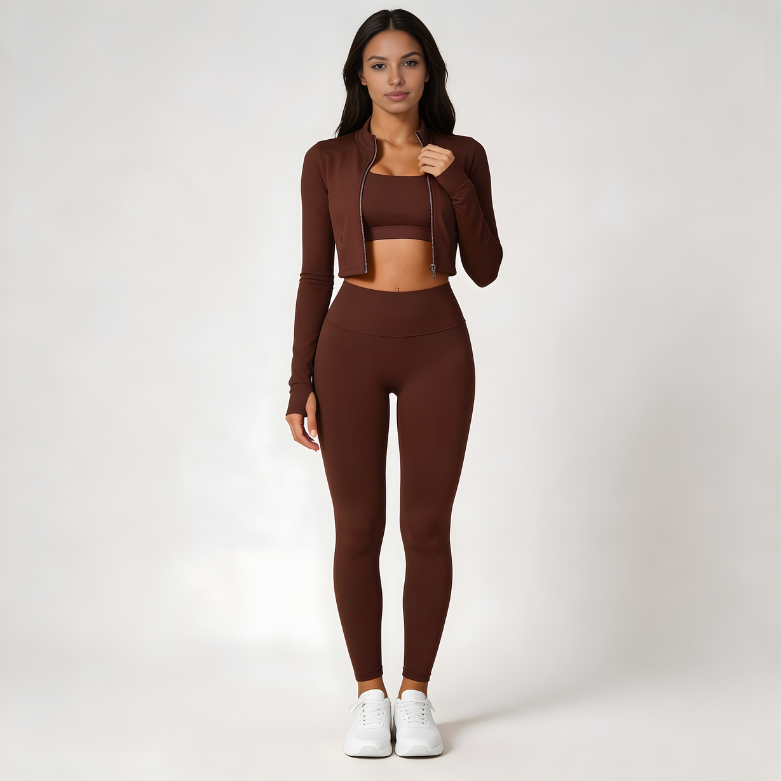 Ensemble de sport 3 pièces pour femme | Legging, haut et sweat-shirt 5
